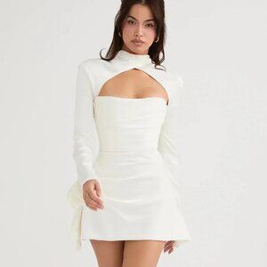 House of CB Toira White Draped Corset Dress